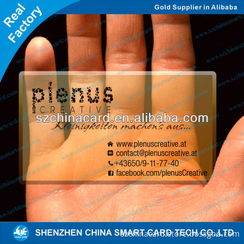 Transparent PVC Plastic business cards dubai
